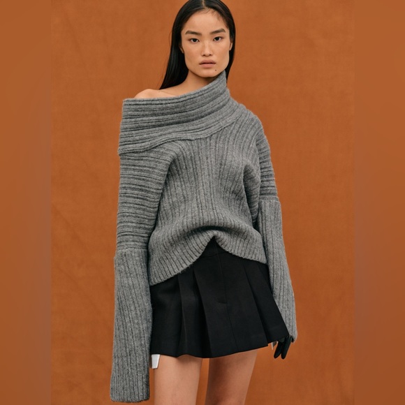 Source Unknown Sweaters - Source Unknown Oversized High Roll Knit Pullover Sweater